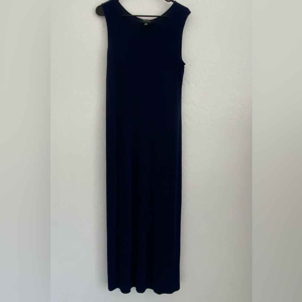 R & M Richards Maxi Dress Womens Size 10 Navy/Blue Simple Silhouette Comfort